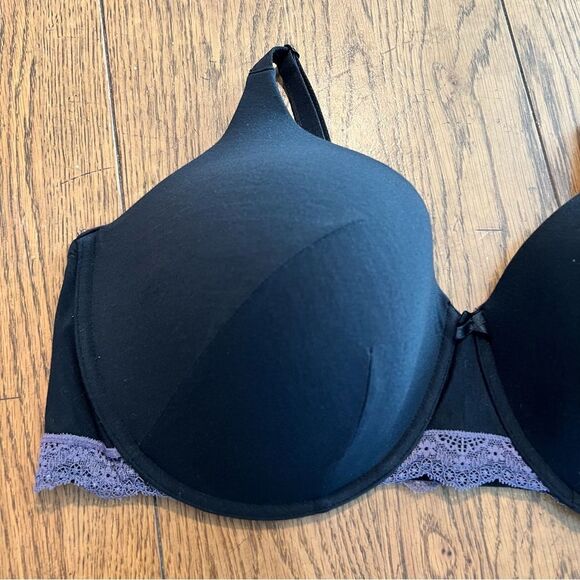 Adore Me Women's Bra Plus Contour Full Coverage Black/Purple Lace Sz. 44E (DD) - Picture 4 of 14